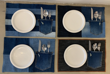 Load image into Gallery viewer, Recycled Denim Placemats
