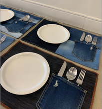 Load image into Gallery viewer, Recycled Denim Placemats
