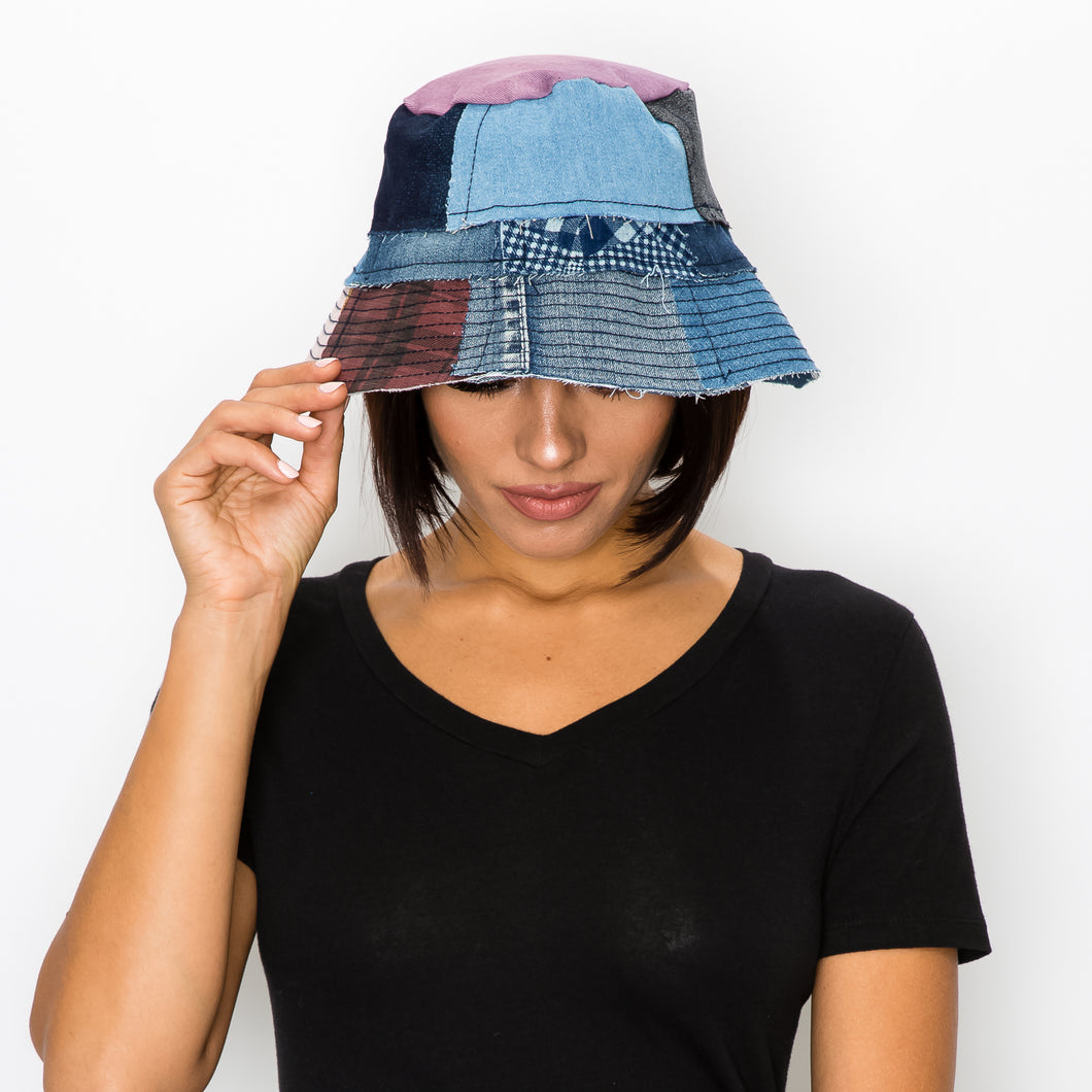 One of a Kind, Recycled Denim Bucket Hat